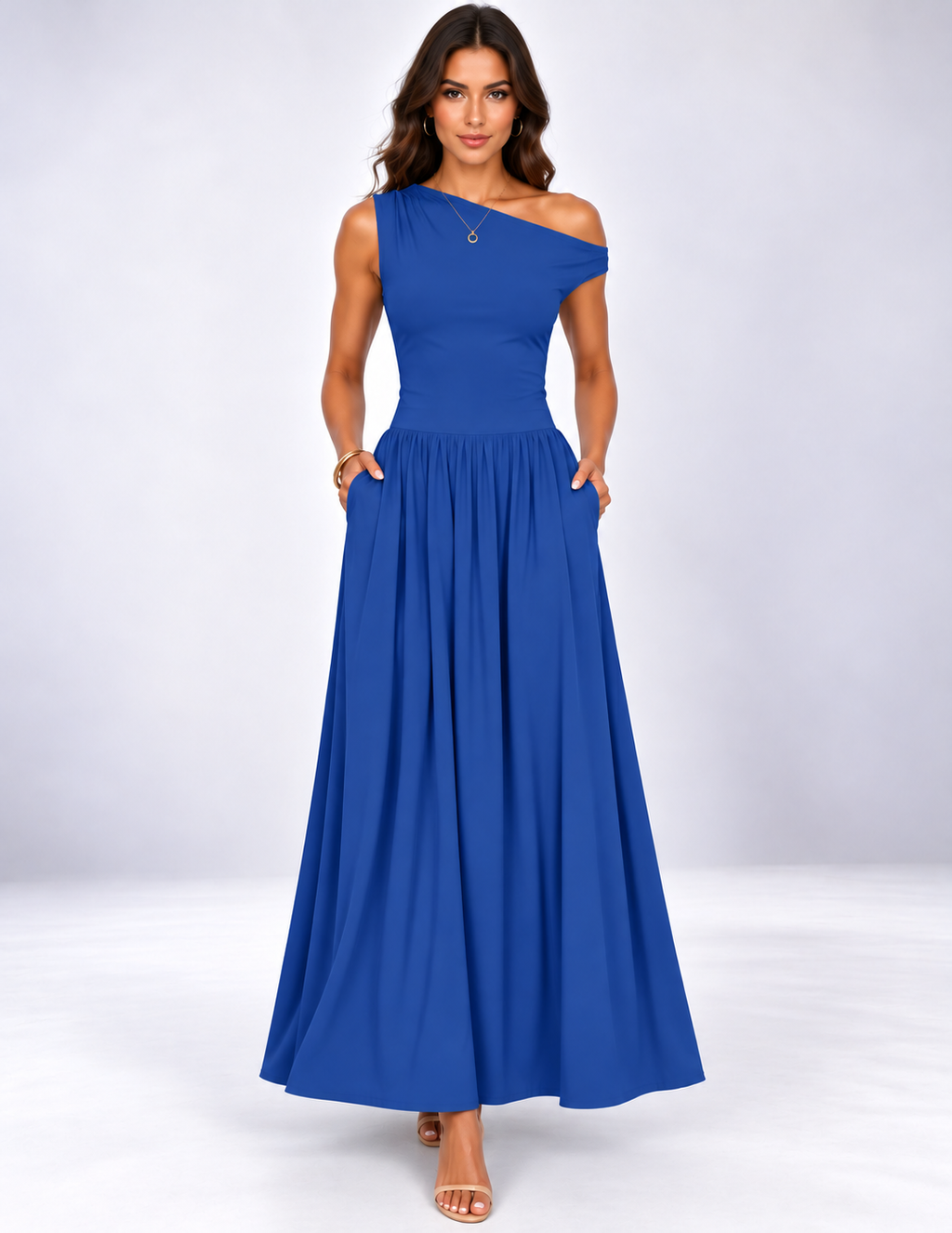 Isabella One-Shoulder Maxi Dress