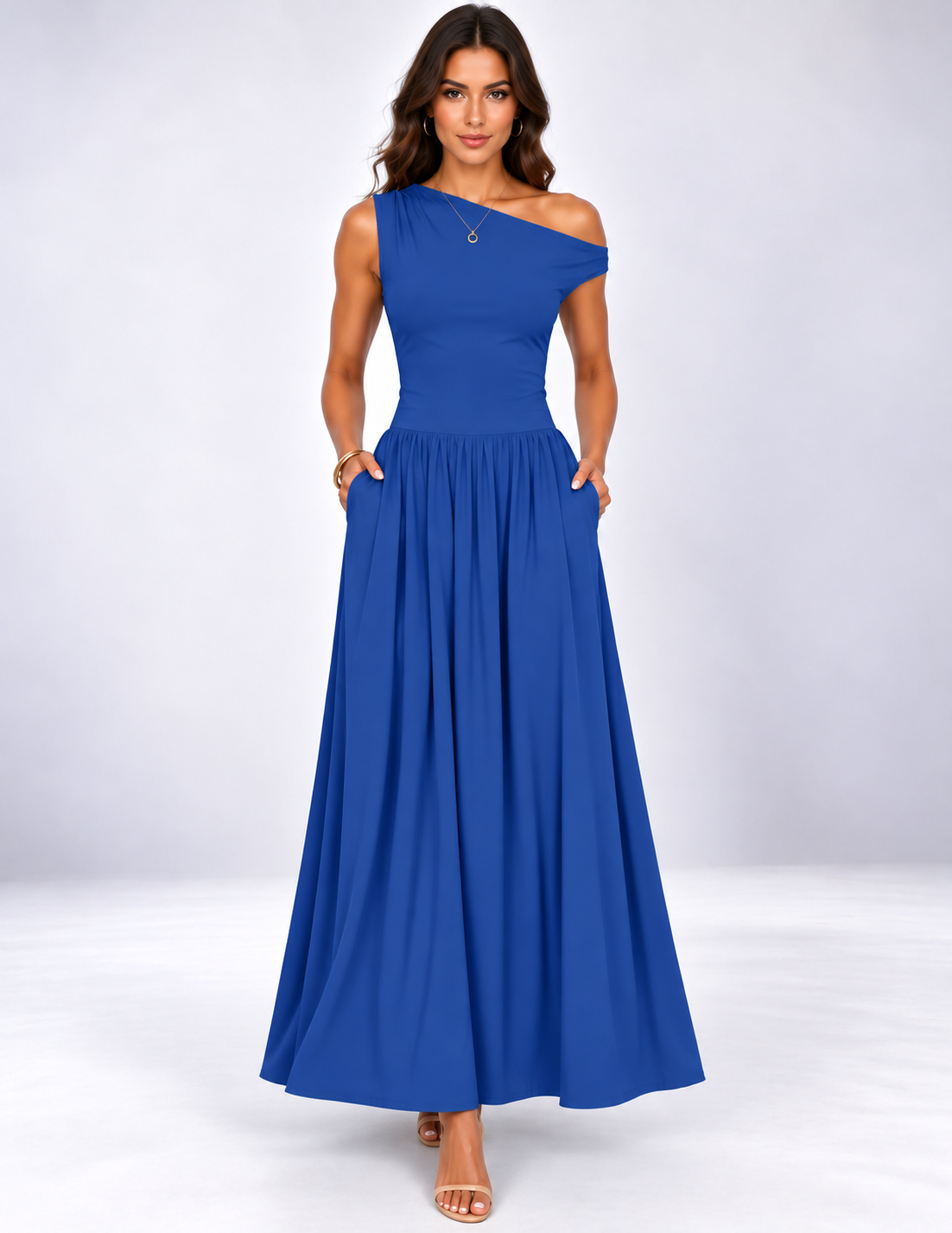 Isabella One-Shoulder Maxi Dress