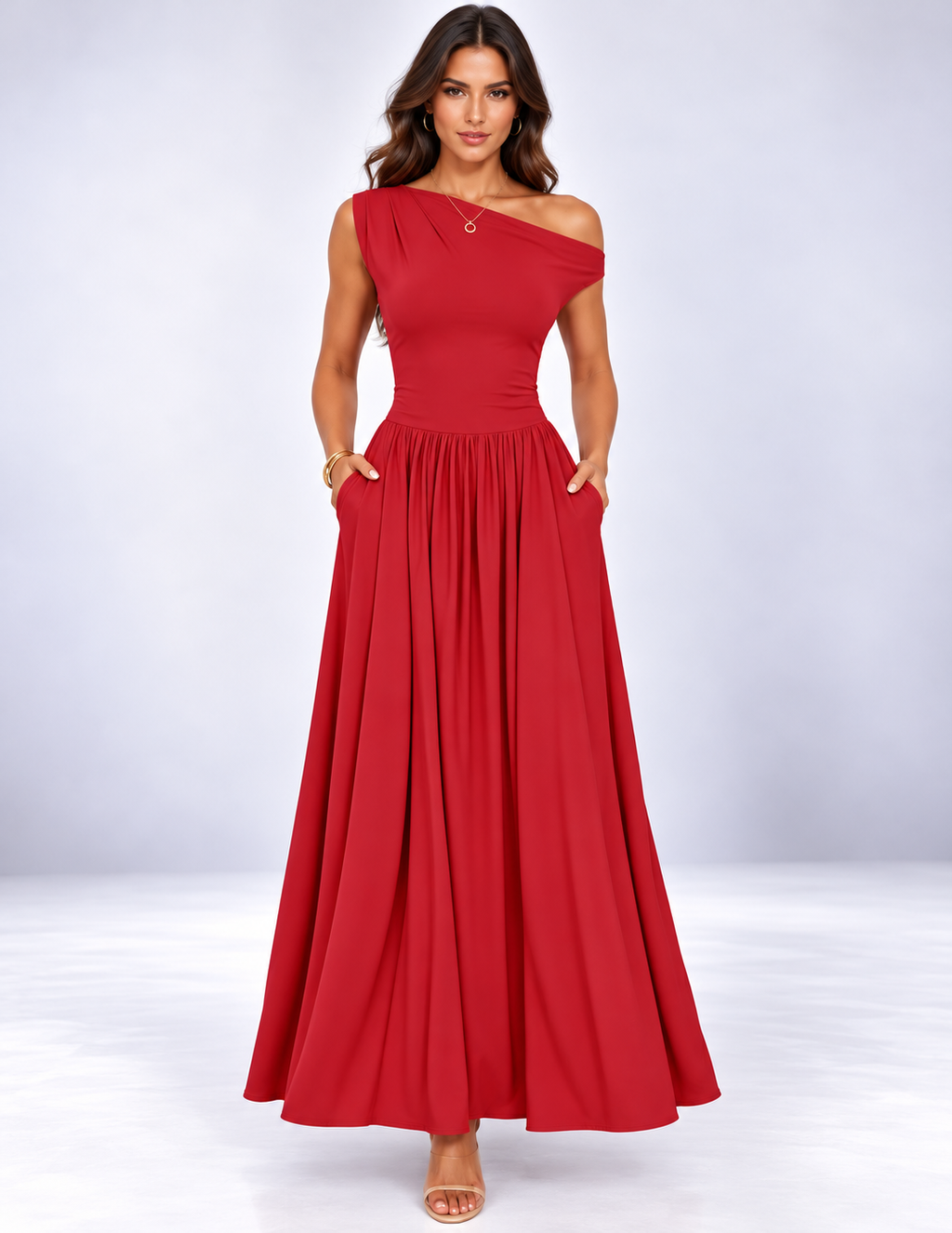 Isabella One-Shoulder Maxi Dress