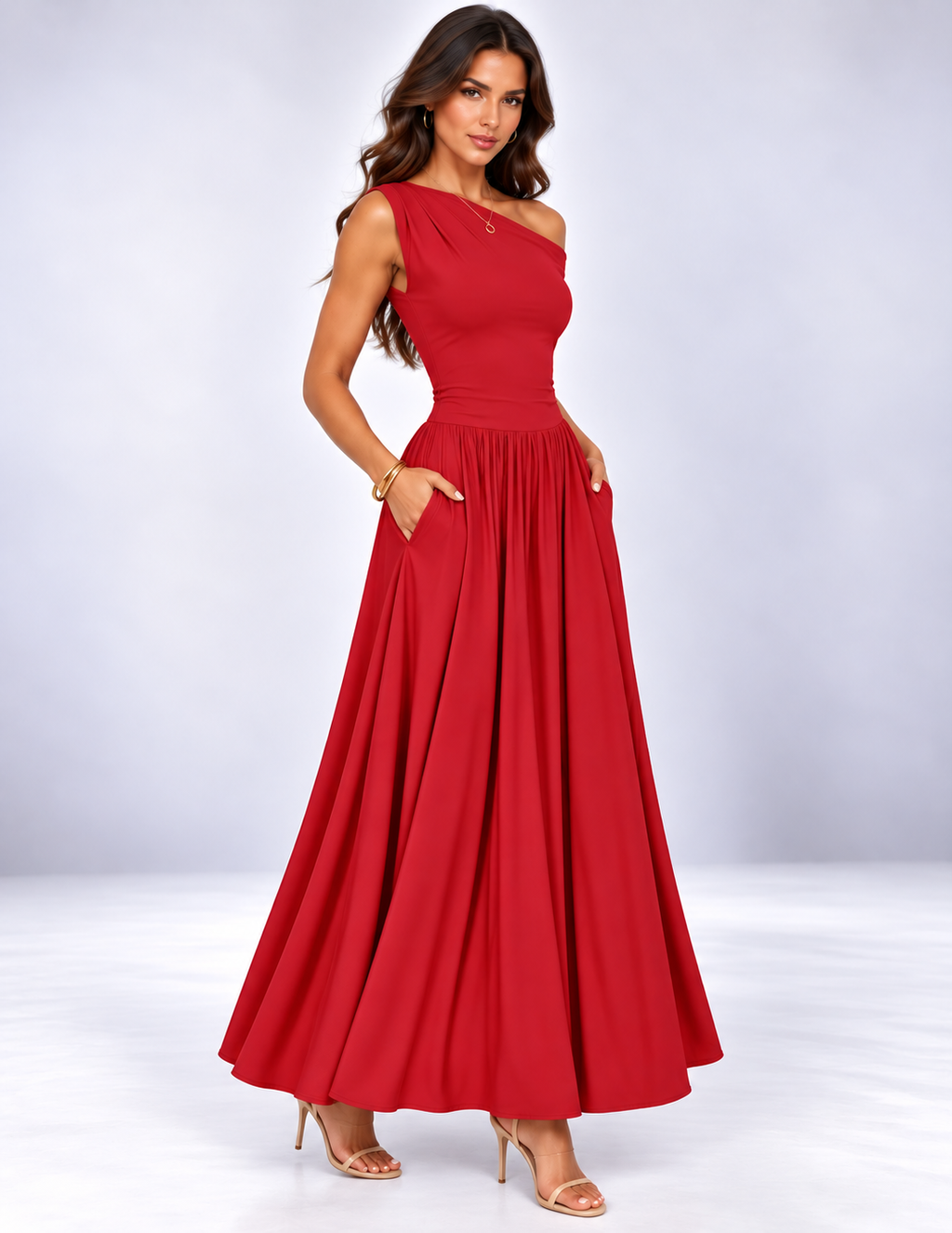 Isabella One-Shoulder Maxi Dress
