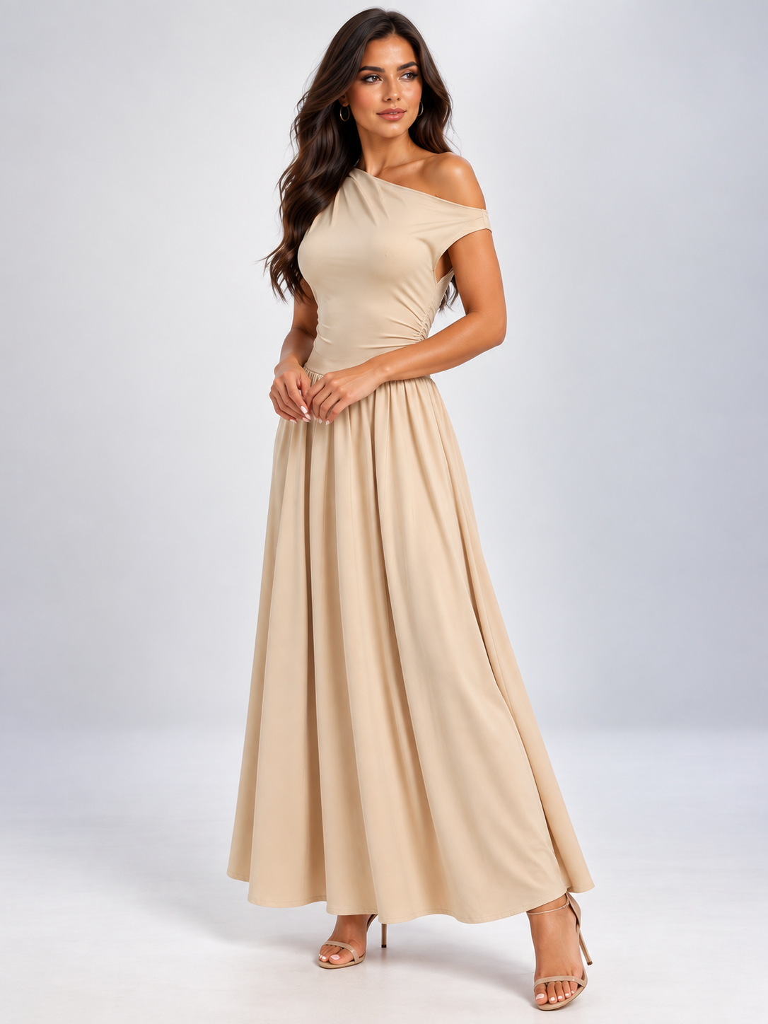 Isabella One-Shoulder Maxi Dress