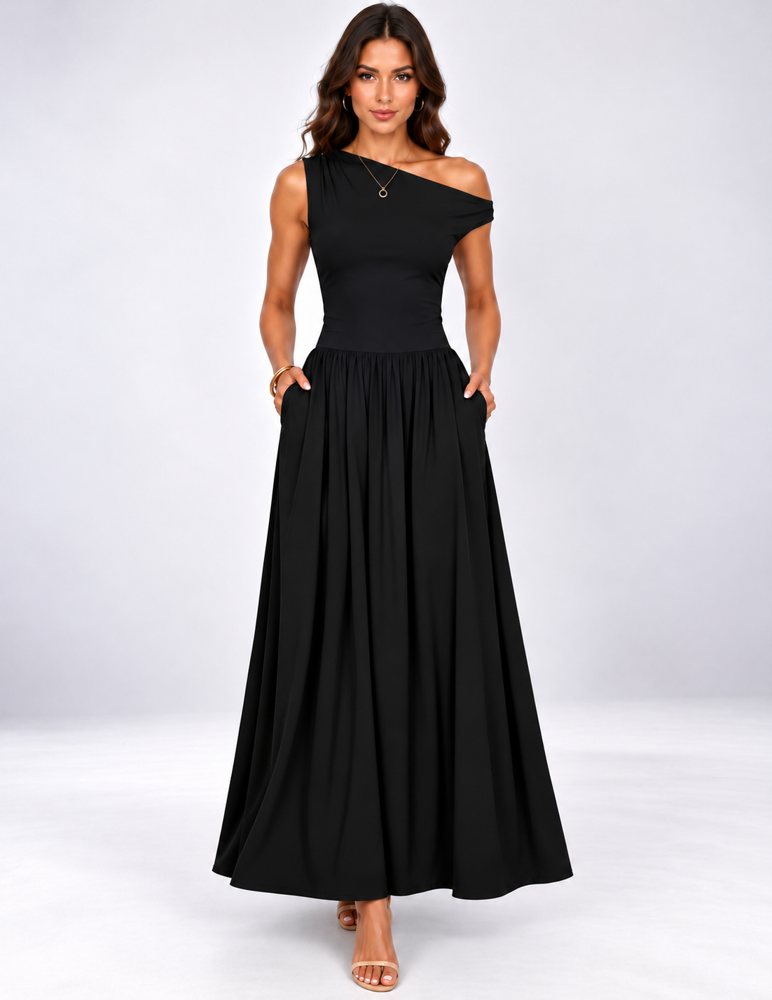 Isabella One-Shoulder Maxi Dress