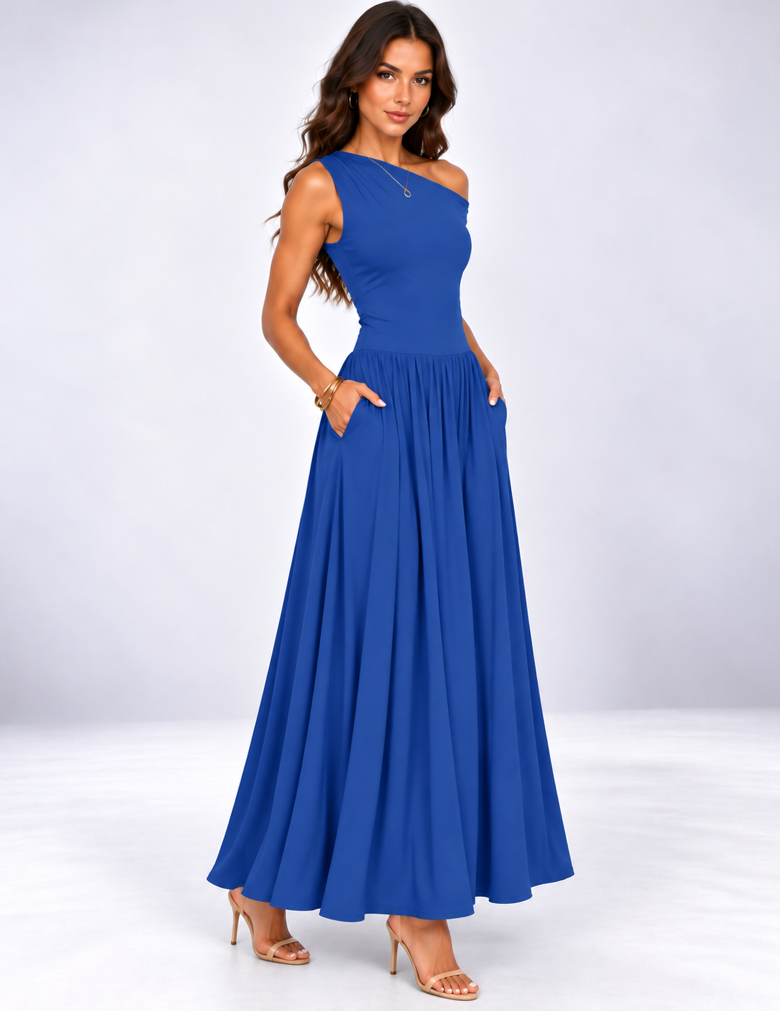 Isabella One-Shoulder Maxi Dress
