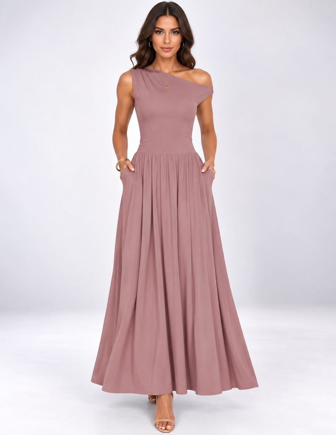 Isabella One-Shoulder Maxi Dress