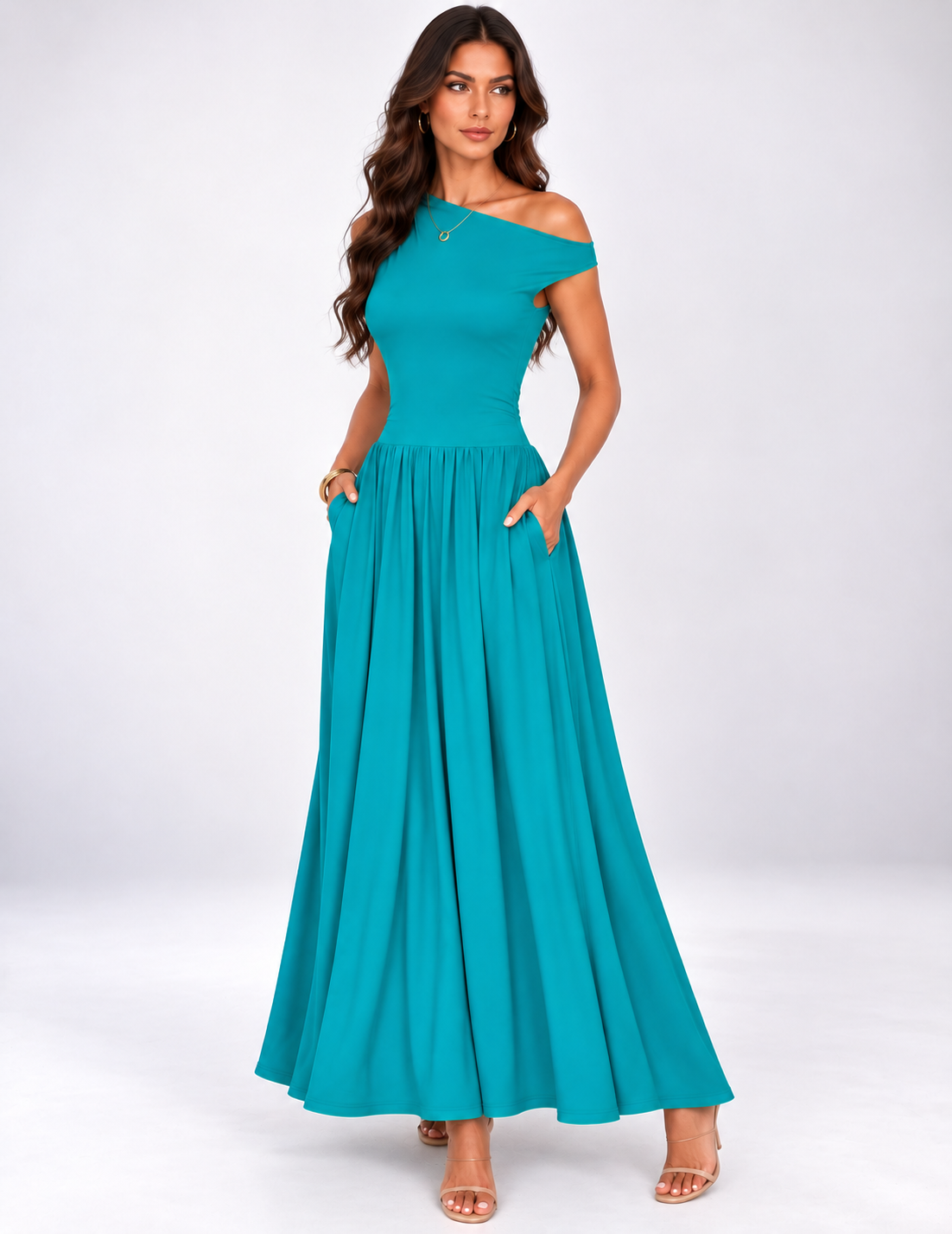 Isabella One-Shoulder Maxi Dress