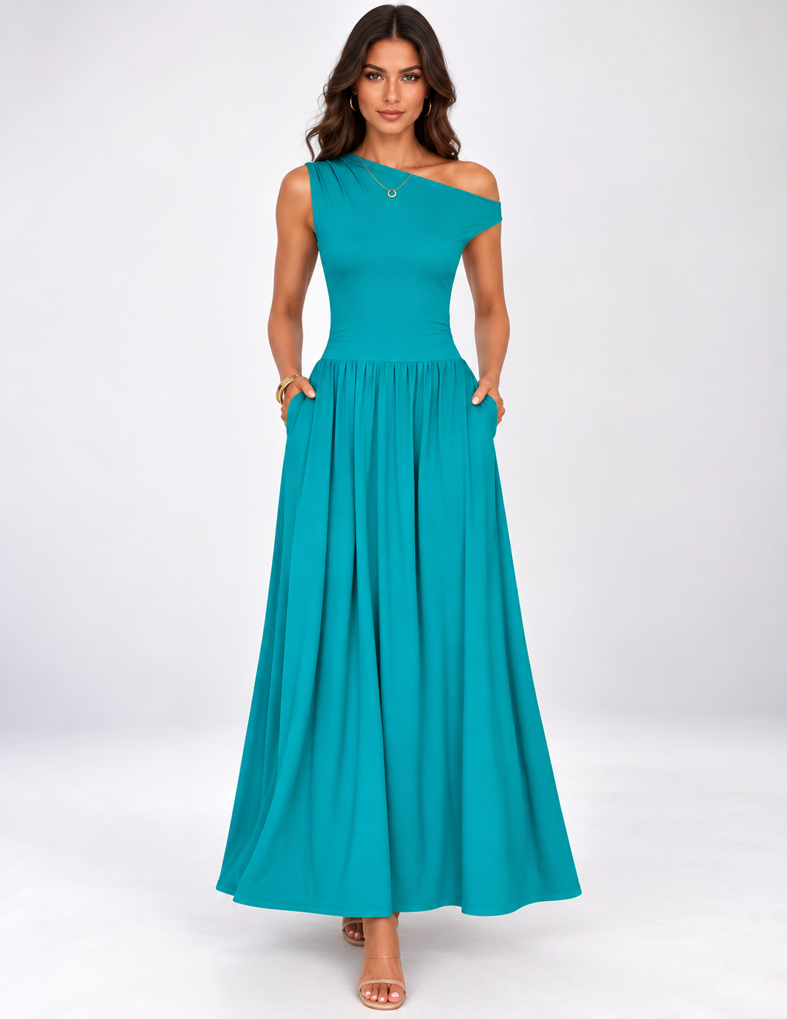 Isabella One-Shoulder Maxi Dress
