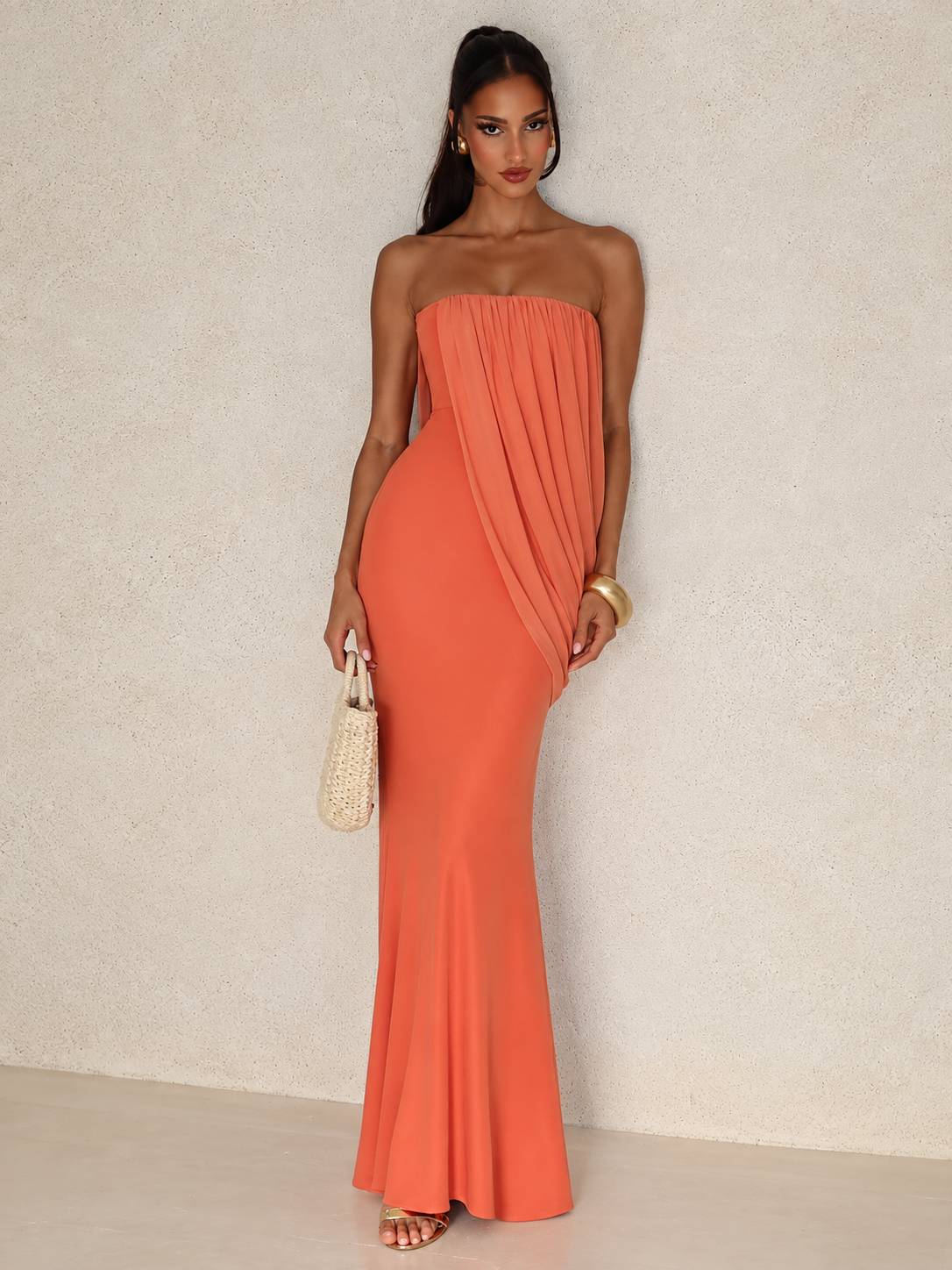 Solévia Draped Maxi Dress